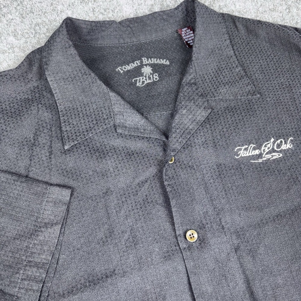 Tommy Bahama Silk Camp Shirt Men XXL Black Slice of Life Golf Hawaiian Button Up